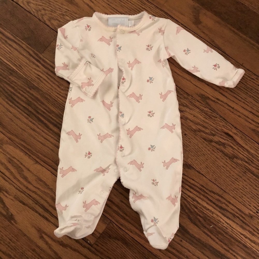 Little English Easter bunny footie